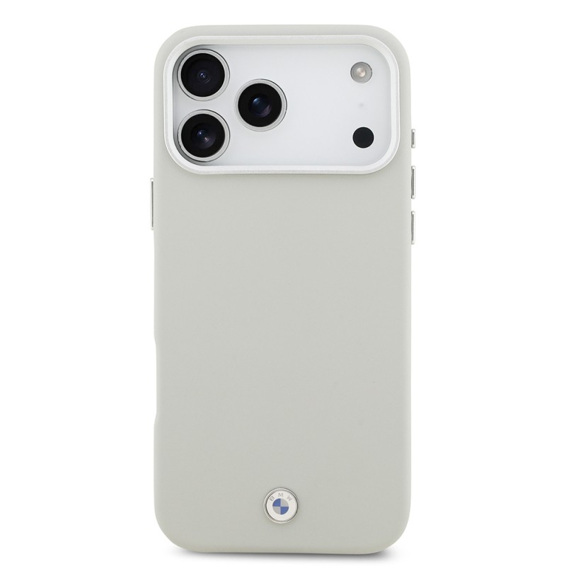Apple iPhone 17 Pro Max Case BMW Original Licensed M-Safe Charging Feature Metal Logo Full Cover Leather Cover - 19