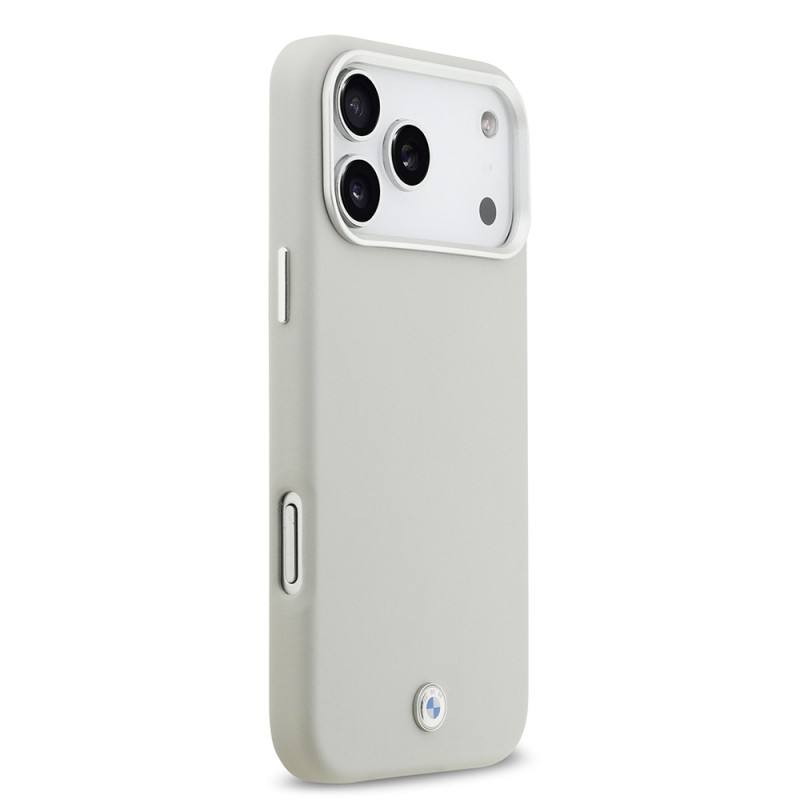 Apple iPhone 17 Pro Max Case BMW Original Licensed M-Safe Charging Feature Metal Logo Full Cover Leather Cover - 20