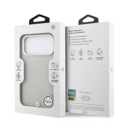 Apple iPhone 17 Pro Max Case BMW Original Licensed M-Safe Charging Feature Metal Logo Full Cover Leather Cover - 32