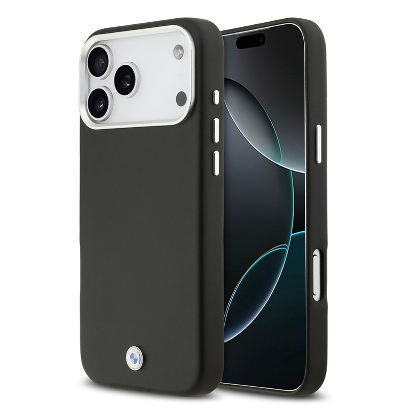 Apple iPhone 17 Pro Max Case BMW Original Licensed M-Safe Charging Feature Metal Logo Full Cover Leather Cover - 5