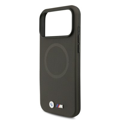 Apple iPhone 17 Pro Max Case BMW Original Licensed M-Safe Charging Feature Metal Logo Perforated M Design Leather Cover - 11