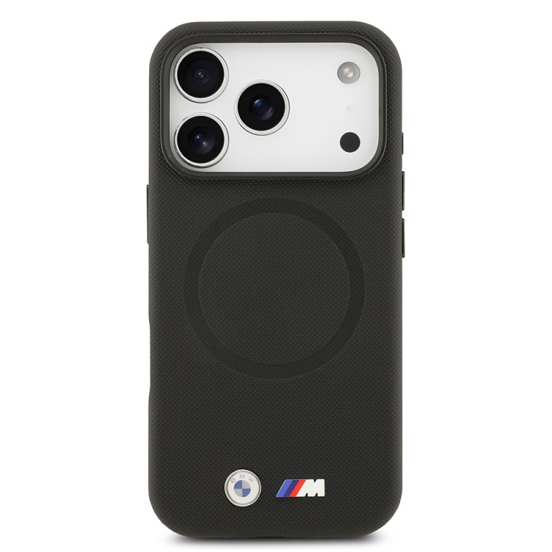Apple iPhone 17 Pro Max Case BMW Original Licensed M-Safe Charging Feature Metal Logo Perforated M Design Leather Cover - 14