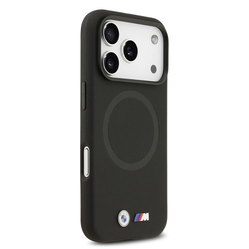 Apple iPhone 17 Pro Max Case BMW Original Licensed M-Safe Charging Feature Metal Logo Perforated M Design Leather Cover - 15