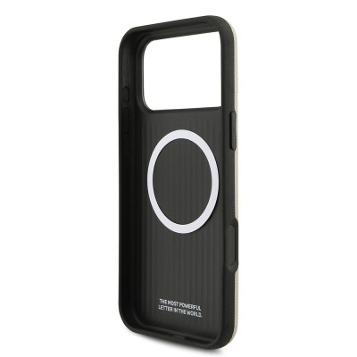 Apple iPhone 17 Pro Max Case BMW Original Licensed M-Safe Charging Feature Metal Logo Perforated M Design Leather Cover - 24