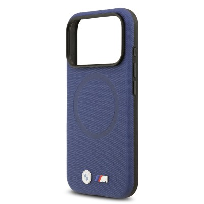 Apple iPhone 17 Pro Max Case BMW Original Licensed M-Safe Charging Feature Metal Logo Perforated M Design Leather Cover - 29
