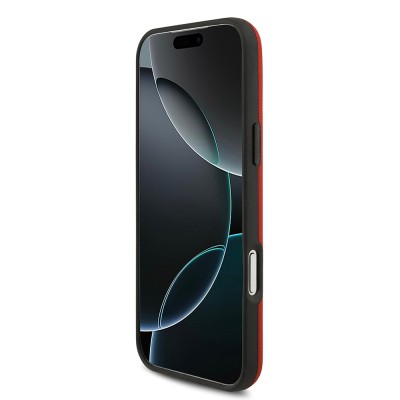 Apple iPhone 17 Pro Max Case BMW Original Licensed M-Safe Charging Feature Metal Logo Perforated M Design Leather Cover - 34