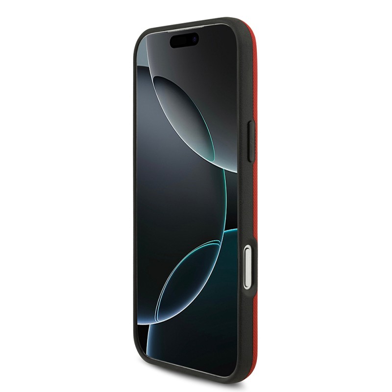 Apple iPhone 17 Pro Max Case BMW Original Licensed M-Safe Charging Feature Metal Logo Perforated M Design Leather Cover - 34