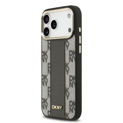 Apple iPhone 17 Pro Max Case DKNY Original Licensed M-safe Charging Feature 3D Printed Checkered Pattern Cover - 4