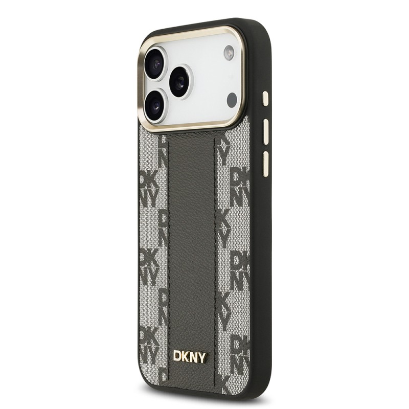 Apple iPhone 17 Pro Max Case DKNY Original Licensed M-safe Charging Feature 3D Printed Checkered Pattern Cover - 4