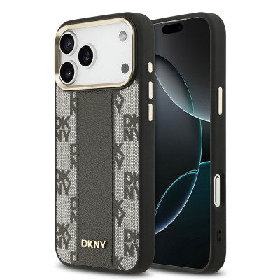 Apple iPhone 17 Pro Max Case DKNY Original Licensed M-safe Charging Feature 3D Printed Checkered Pattern Cover - 2