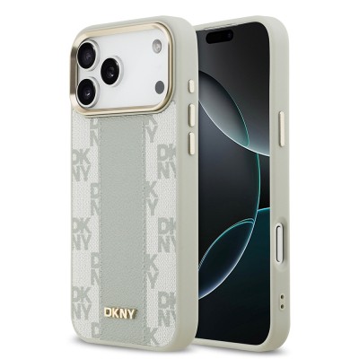 Apple iPhone 17 Pro Max Case DKNY Original Licensed M-safe Charging Feature 3D Printed Checkered Pattern Cover - 3