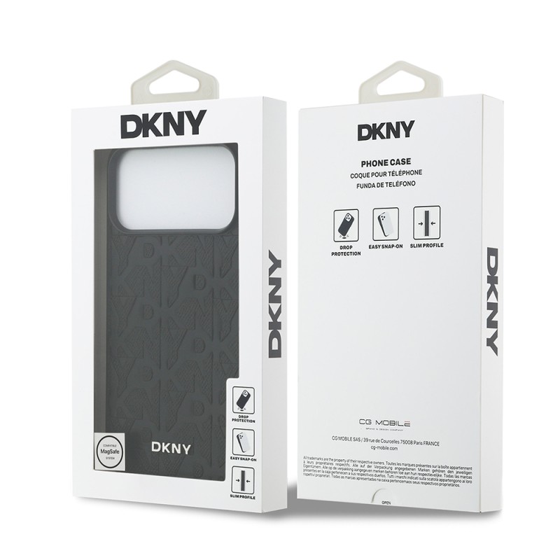 Apple iPhone 17 Pro Max Case DKNY Original Licensed M-safe Charging Feature 3D Printed Grid Pattern Cover - 10
