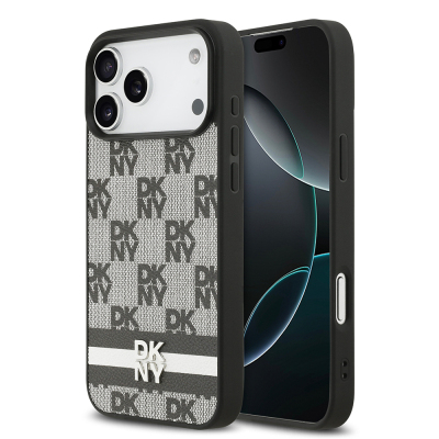 Apple iPhone 17 Pro Max Case DKNY Original Licensed M-safe Charging Feature 3D Printed Metal Logo Cover - DKNY