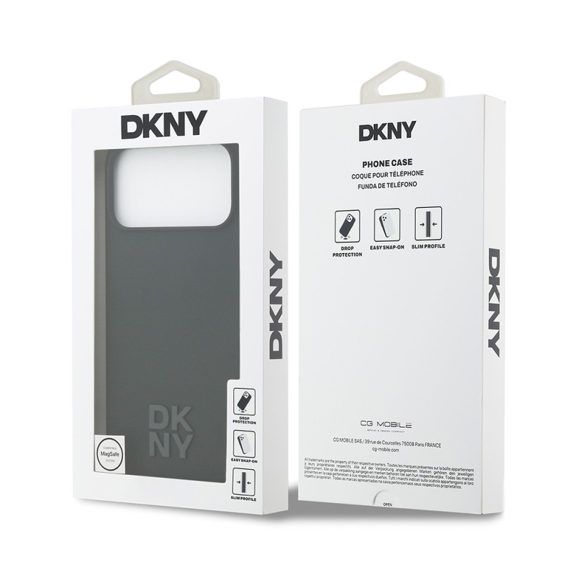 Apple iPhone 17 Pro Max Case DKNY Original Licensed M-Safe Charging Feature Metal Logo Silicone Cover - 17