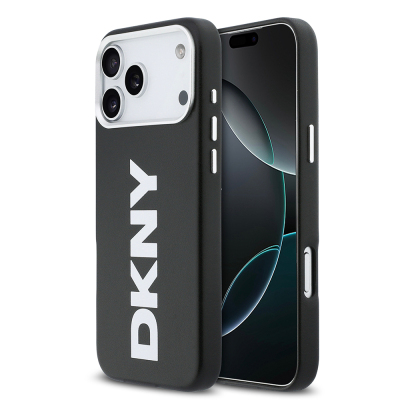 Apple iPhone 17 Pro Max Case DKNY Original Licensed M-safe Charging Feature PU Large Vertical Logo Cover - DKNY
