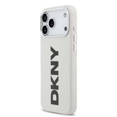Apple iPhone 17 Pro Max Case DKNY Original Licensed M-safe Charging Feature PU Large Vertical Logo Cover - 12