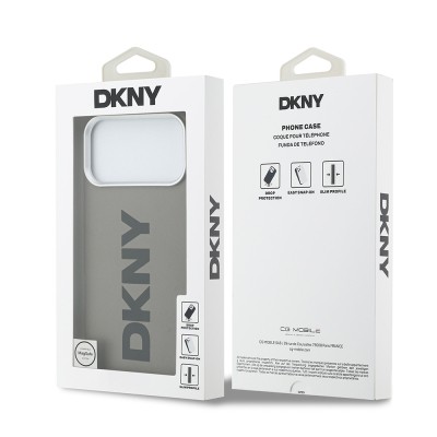 Apple iPhone 17 Pro Max Case DKNY Original Licensed M-safe Charging Feature PU Large Vertical Logo Cover - 25