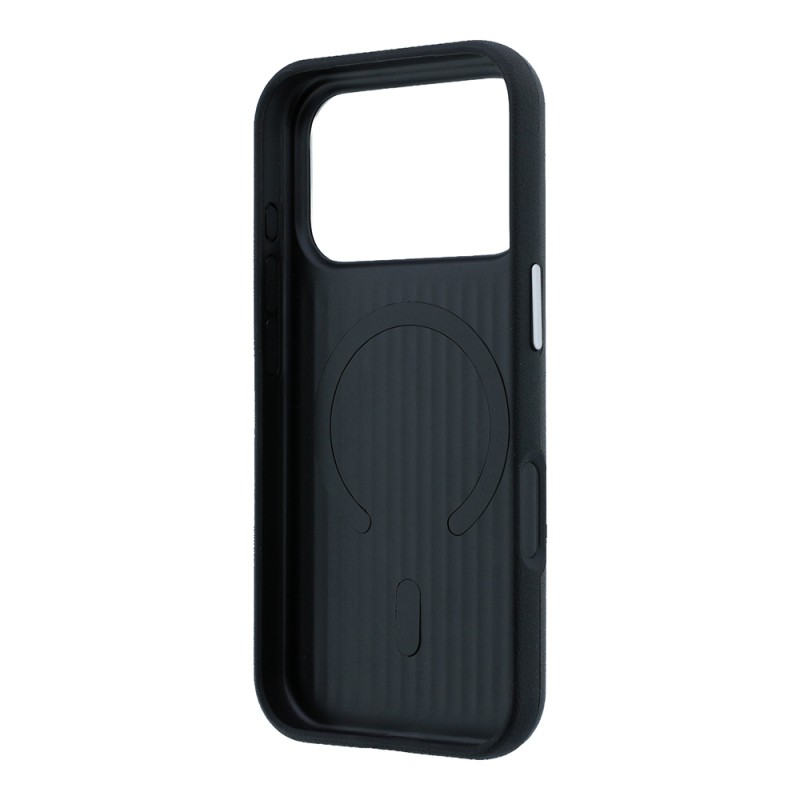 Apple iPhone 17 Pro Max Case – Genuine Licensed Mercedes-Benz – Striped Leather Cover with Metal Star Logo and MagSafe Charging Support - 7