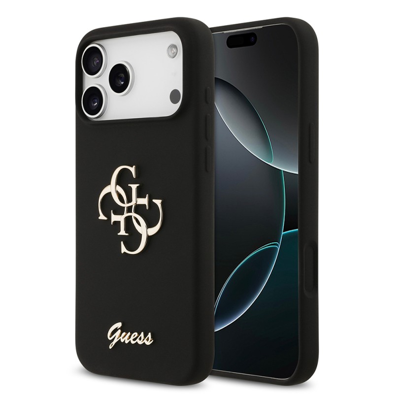 Apple iPhone 17 Pro Max Case Guess Original Licensed Grained Text Logo Cover - 5