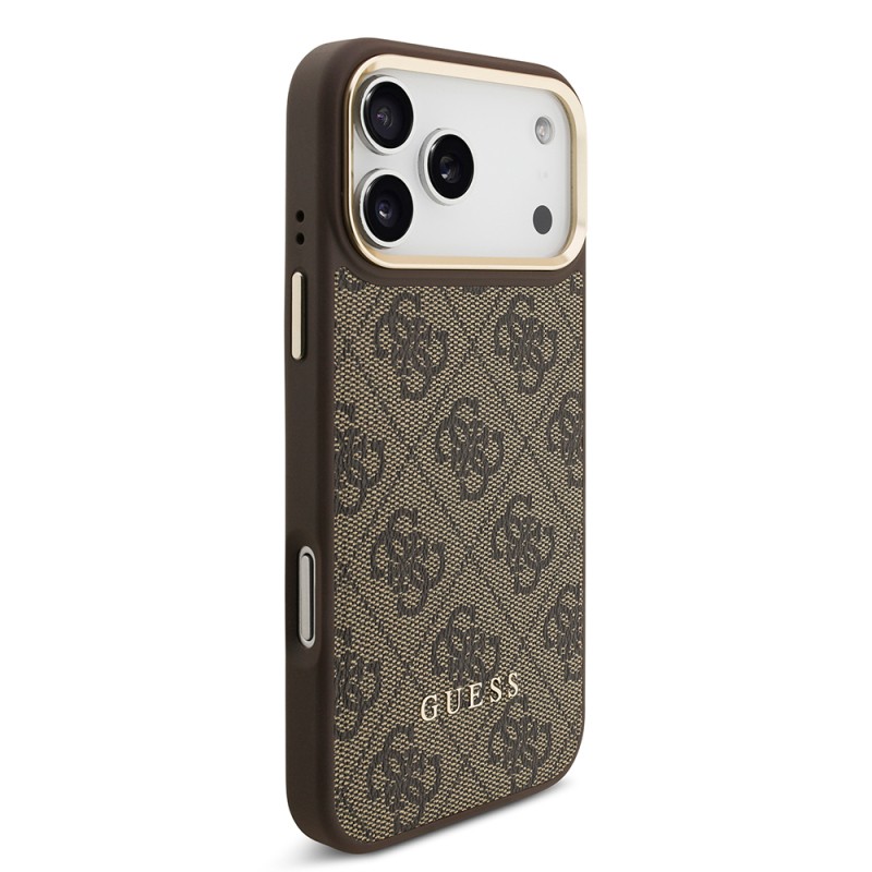 Apple iPhone 17 Pro Max Case Guess Original Licensed M-safe Charging Case with Strap and 4G Logo Card Holder - 6