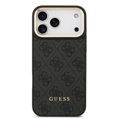Apple iPhone 17 Pro Max Case Guess Original Licensed M-safe Charging Case with Strap and 4G Logo Card Holder - 15