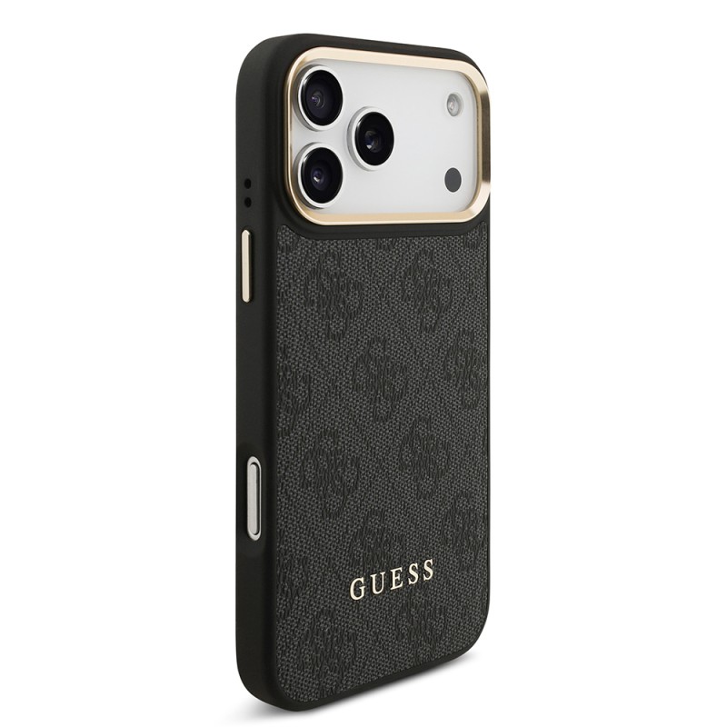 Apple iPhone 17 Pro Max Case Guess Original Licensed M-safe Charging Case with Strap and 4G Logo Card Holder - 16