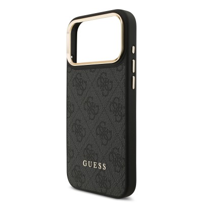 Apple iPhone 17 Pro Max Case Guess Original Licensed M-safe Charging Case with Strap and 4G Logo Card Holder - 18