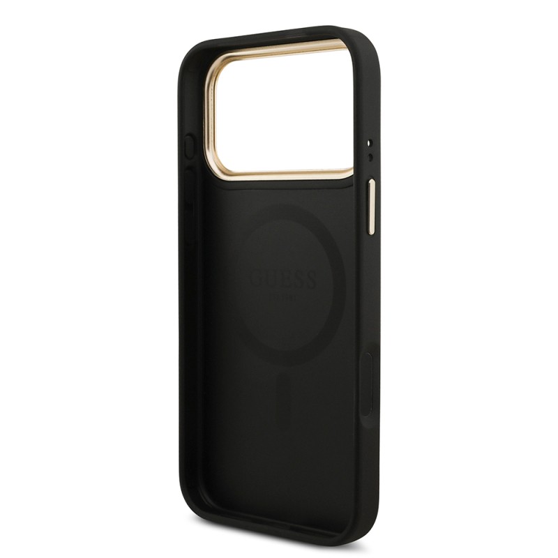 Apple iPhone 17 Pro Max Case Guess Original Licensed M-safe Charging Case with Strap and 4G Logo Card Holder - 19