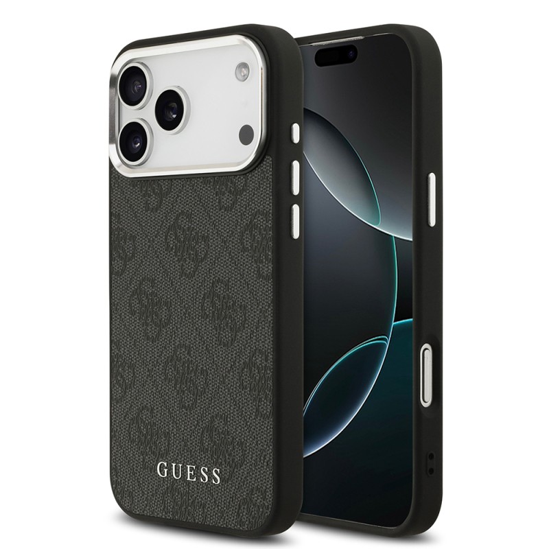 Apple iPhone 17 Pro Max Case Guess Original Licensed M-safe Charging Feature 4G Classic Text Logo Cover - 3