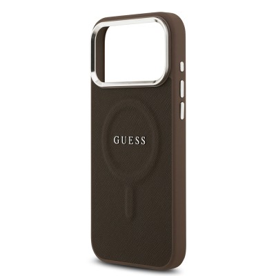 Apple iPhone 17 Pro Max Case Guess Original Licensed M-safe Charging Feature Classic Script Logo PU Leather Cover - 8