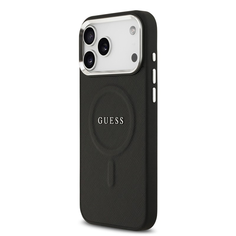 Apple iPhone 17 Pro Max Case Guess Original Licensed M-safe Charging Feature Classic Script Logo PU Leather Cover - 10