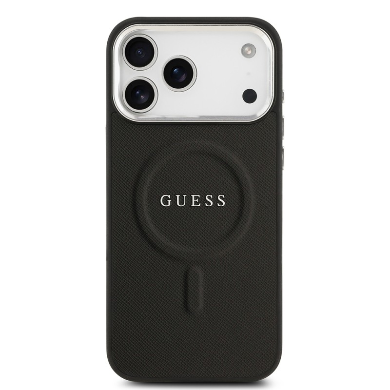 Apple iPhone 17 Pro Max Case Guess Original Licensed M-safe Charging Feature Classic Script Logo PU Leather Cover - 11
