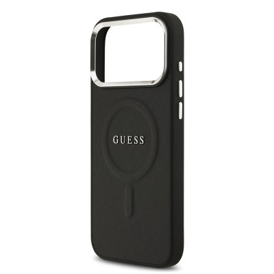 Apple iPhone 17 Pro Max Case Guess Original Licensed M-safe Charging Feature Classic Script Logo PU Leather Cover - 14