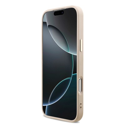 Apple iPhone 17 Pro Max Case Guess Original Licensed M-safe Charging Feature Stone Triangle Logo 4G Patterned Cover - 8