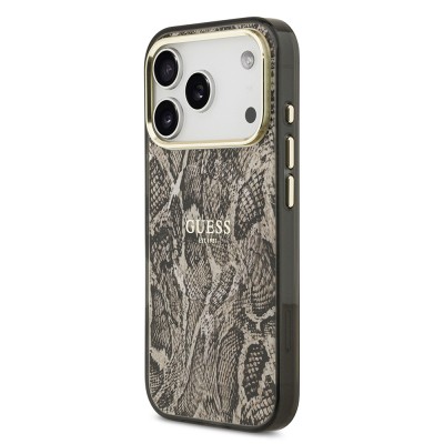 Apple iPhone 17 Pro Max Case Guess Original Licensed M-safe Charging Feature Text Logo Python Patterned Cover - 4