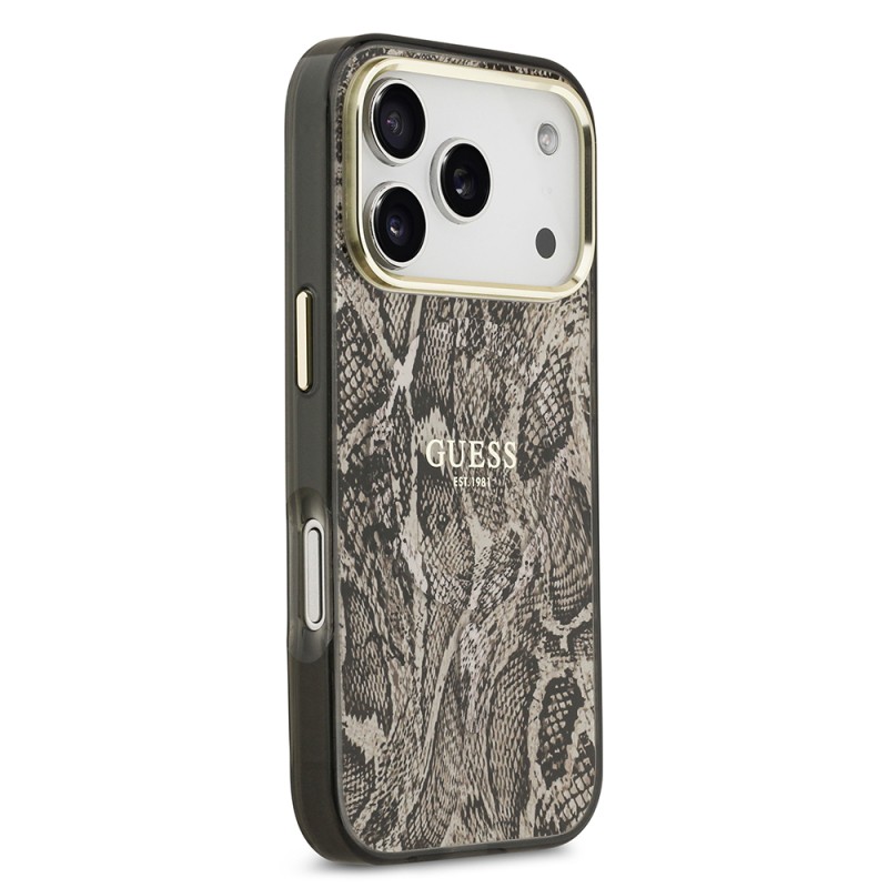 Apple iPhone 17 Pro Max Case Guess Original Licensed M-safe Charging Feature Text Logo Python Patterned Cover - 6
