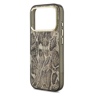 Apple iPhone 17 Pro Max Case Guess Original Licensed M-safe Charging Feature Text Logo Python Patterned Cover - 8