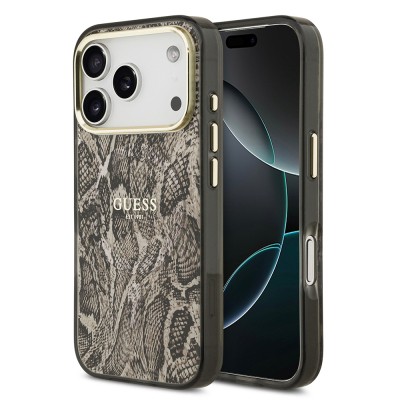 Apple iPhone 17 Pro Max Case Guess Original Licensed M-safe Charging Feature Text Logo Python Patterned Cover - 2