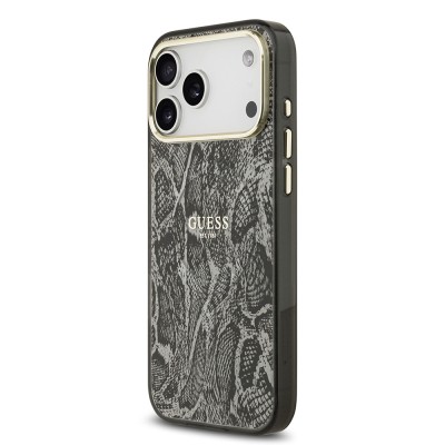 Apple iPhone 17 Pro Max Case Guess Original Licensed M-safe Charging Feature Text Logo Python Patterned Cover - 10