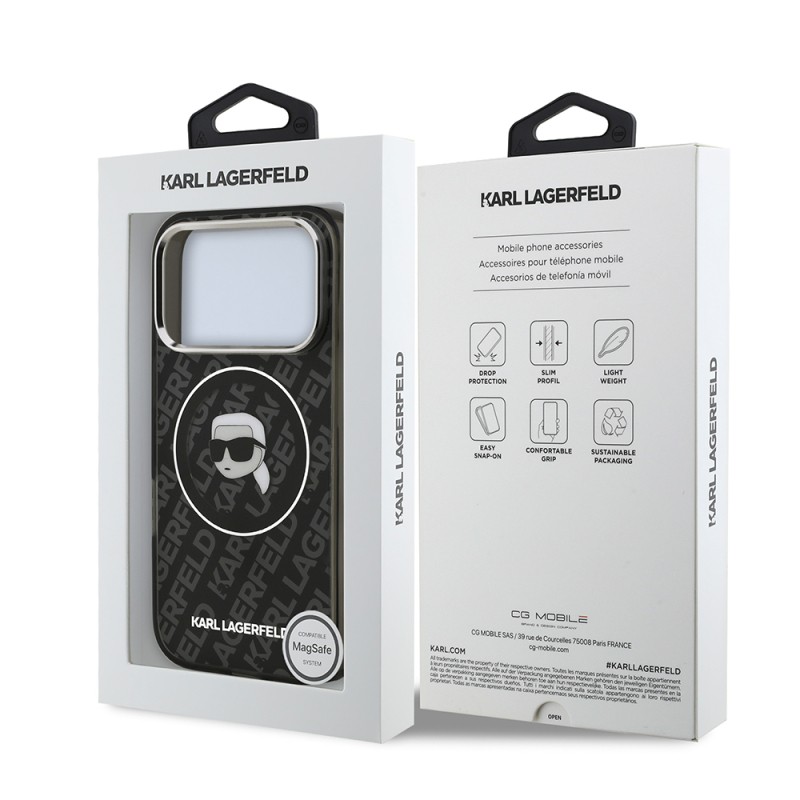 Apple iPhone 17 Pro Max Case Karl Lagerfeld Original Licensed IML Printed KL Heads Cover - 9