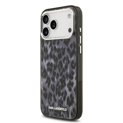 Apple iPhone 17 Pro Max Case Karl Lagerfeld Original Licensed M-Safe Charging Feature IML Leopard Print Cover - 4