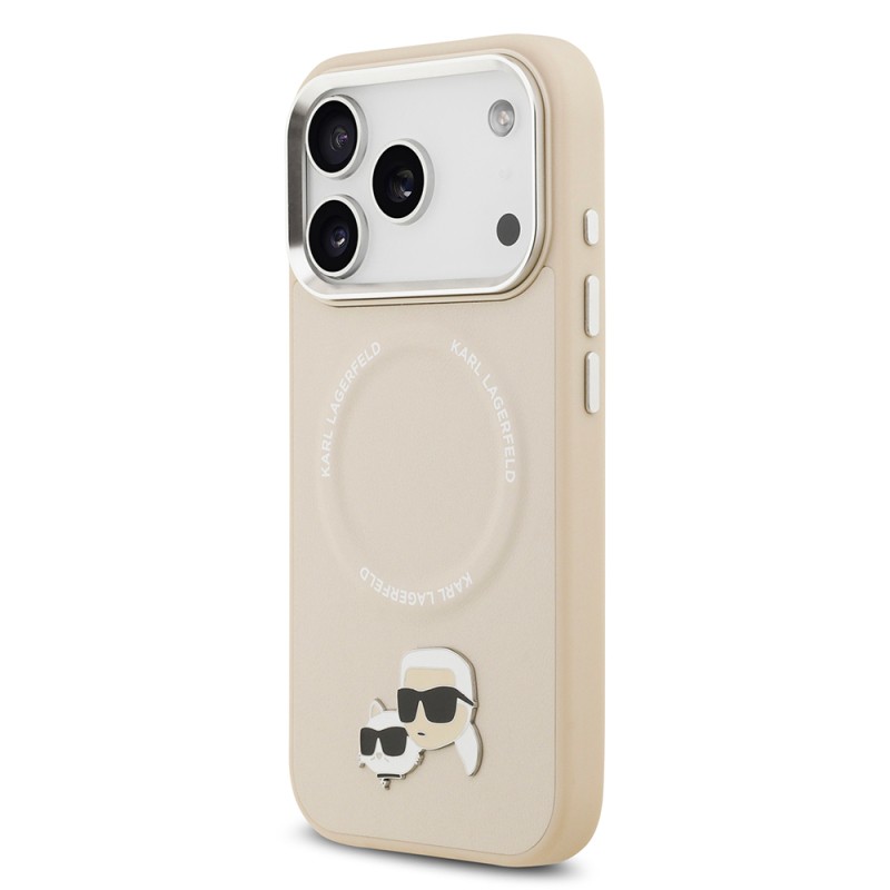 Apple iPhone 17 Pro Max Case Karl Lagerfeld Original Licensed M-Safe Charging Feature Metal Camera and Button Design K&C PU Leather Cover - 11