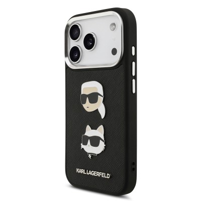 Apple iPhone 17 Pro Max Case Karl Lagerfeld Original Licensed Metal Logo K&C Heads Pin Cover - 4