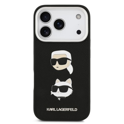 Apple iPhone 17 Pro Max Case Karl Lagerfeld Original Licensed Metal Logo K&C Heads Pin Cover - 5