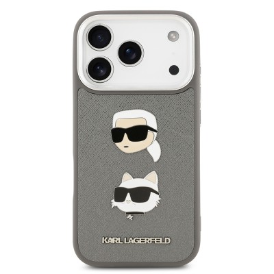 Apple iPhone 17 Pro Max Case Karl Lagerfeld Original Licensed Metal Logo K&C Heads Pin Cover - 11