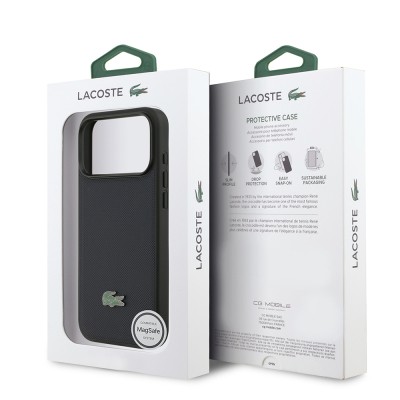 Apple iPhone 17 Pro Max Case, Lacoste Original Licensed, M-safe Charging Enabled, PU Piqué Patterned Cover with Metal Logo. - 8