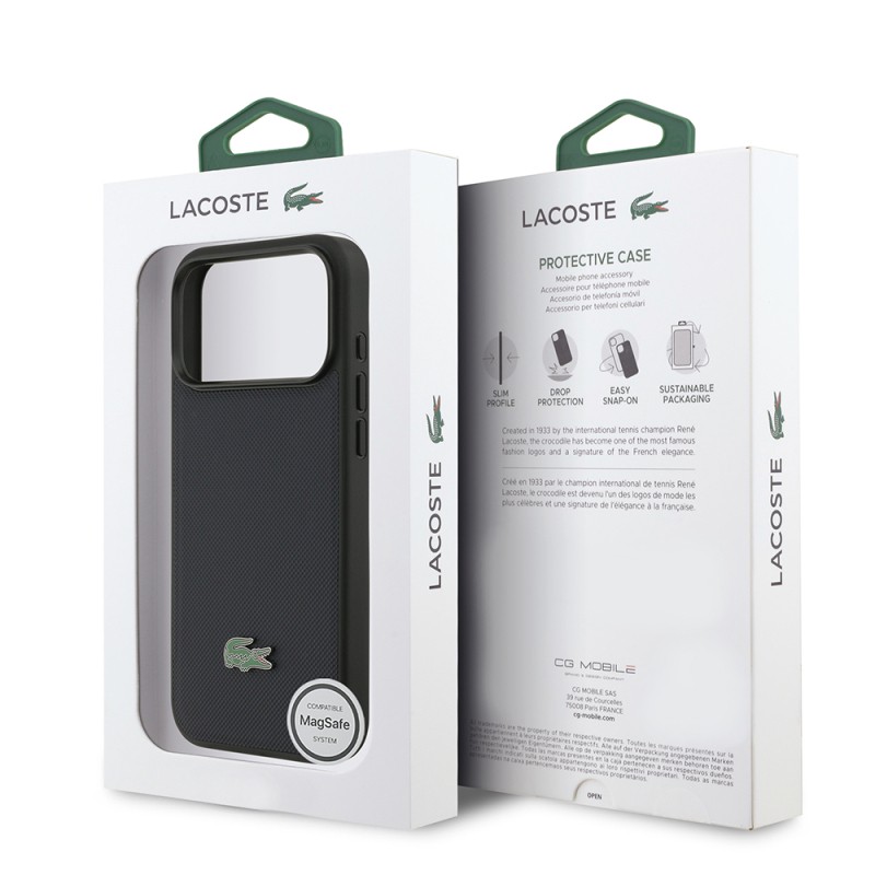 Apple iPhone 17 Pro Max Case, Lacoste Original Licensed, M-safe Charging Enabled, PU Piqué Patterned Cover with Metal Logo. - 8