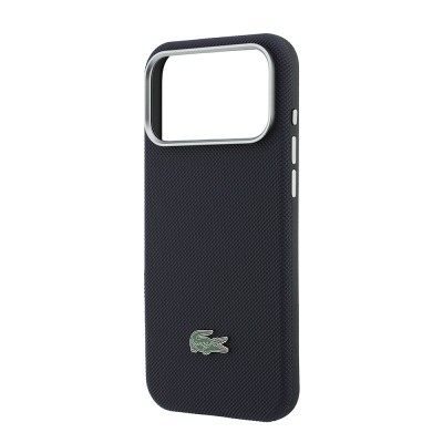 Apple iPhone 17 Pro Max Case, Lacoste Original Licensed, M-Safe Charging Enabled, PVC Semi-Pique Patterned Back, Iconic Crocodile Weave Logo Cover - 6