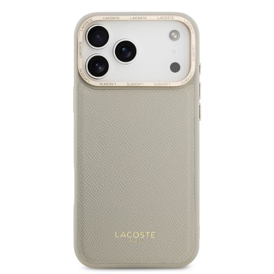 Apple iPhone 17 Pro Max Case Lacoste Original Licensed M-Safe Charging Feature Champs Elysees PU Leather Design Cover - 8