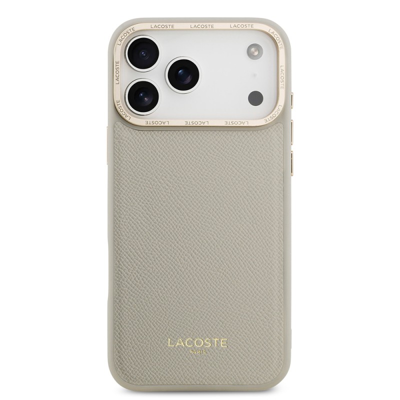 Apple iPhone 17 Pro Max Case Lacoste Original Licensed M-Safe Charging Feature Champs Elysees PU Leather Design Cover - 8